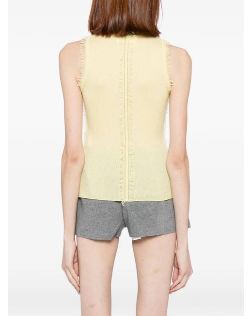 CUDDLEUP Yellow Cashmere Vest