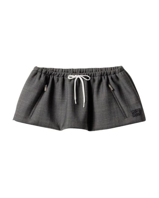 Miu Miu Black Prince Of Wales Check Mini Skirt