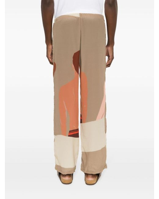 Amir Slama Brown Graphic-print Straight-leg Trousers for men