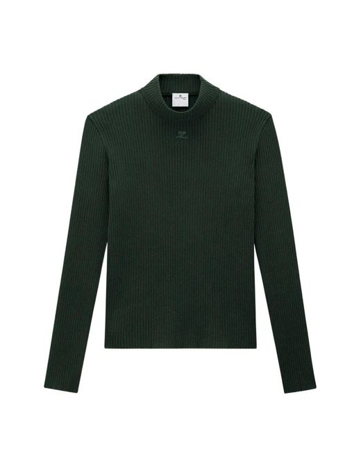Courreges メンズ グリーン Reedition リブニット モックネック