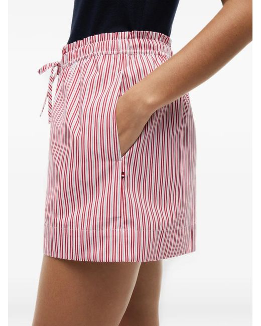 Tommy Hilfiger Purple Vertical-Stripe Drawstring Shorts