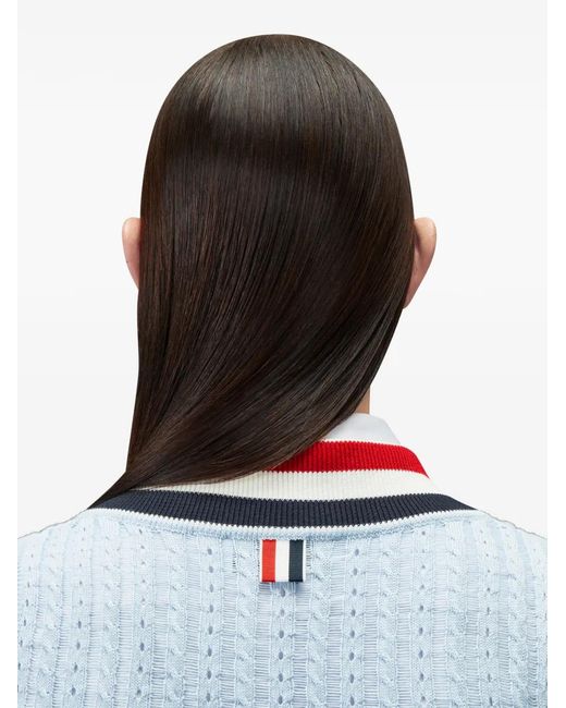 Thom Browne Gray Stripe-Ladder Cable Vest