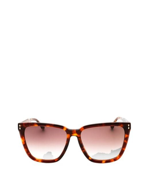 Isabel Marant Pink Tortoiseshell-Effect Rectangle-Frame Sunglasses