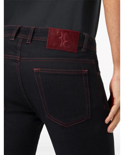 Billionaire Black Low-Rise Slim-Cut Jeans for men