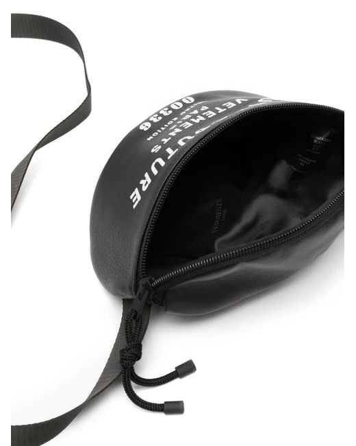 Vetements Black Logo-Print Leather Belt Bag