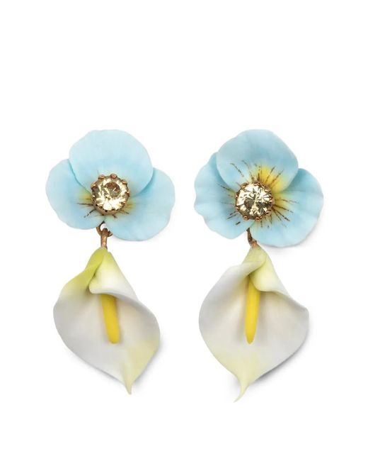 Jennifer Behr Blue Vera Floral-Motif Earrings