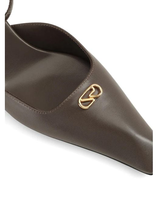 Sergio Rossi White Surge Logo-Plaque Pointed-Toe Pumps