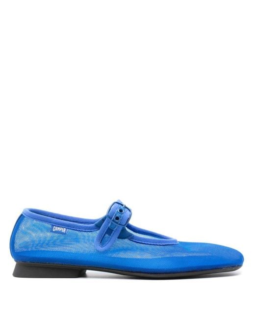 Camper Blue Casi Myra Mesh-panelling Ballerina Shoes