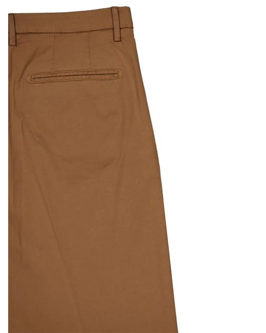 Boglioli Brown Stretch-Cotton Tailored Pants for men