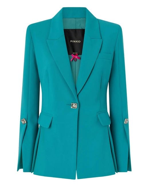 Pinko Blue Button Single-Breasted Jacket