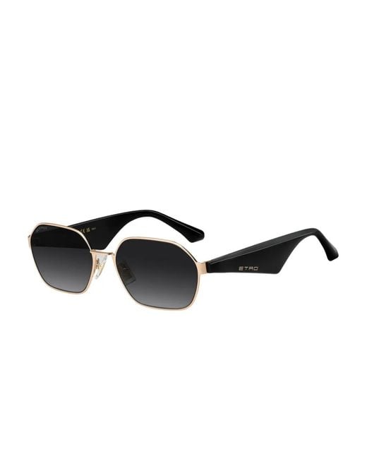 Etro Black Geometric-Frame Sunglasses