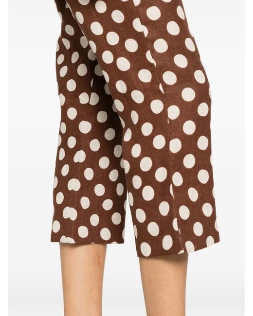 Faithfull The Brand White Valeria Polka-Dot Trousers