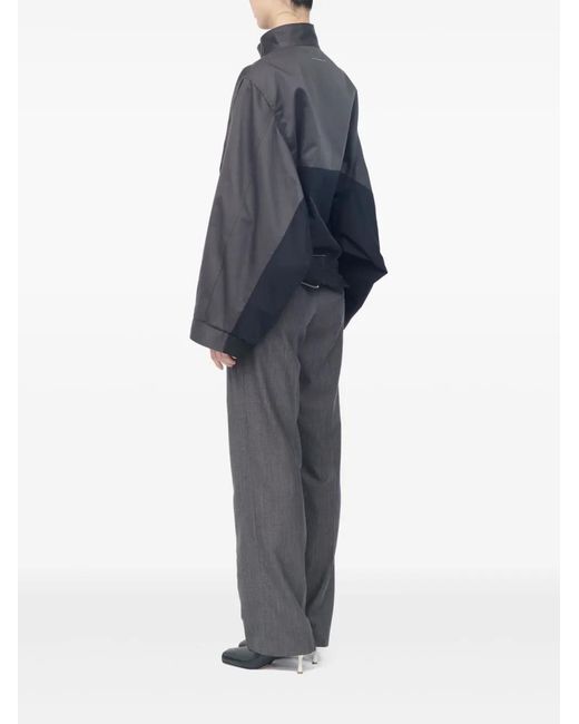 MM6 by Maison Margiela Gray Mirrored Two-Tone Zip Jacket