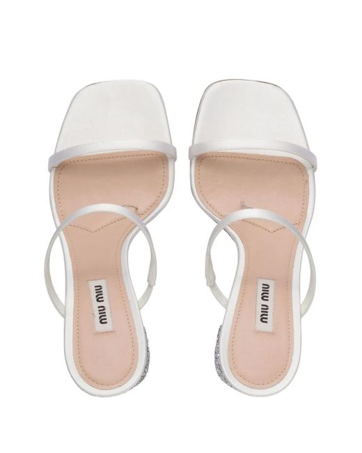 Miu Miu White Heeled Mules