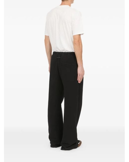 MM6 by Maison Margiela Black Patch-Detail Cotton Trousers for men