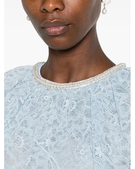 Self-Portrait White Cape-Detail Maxi Dress