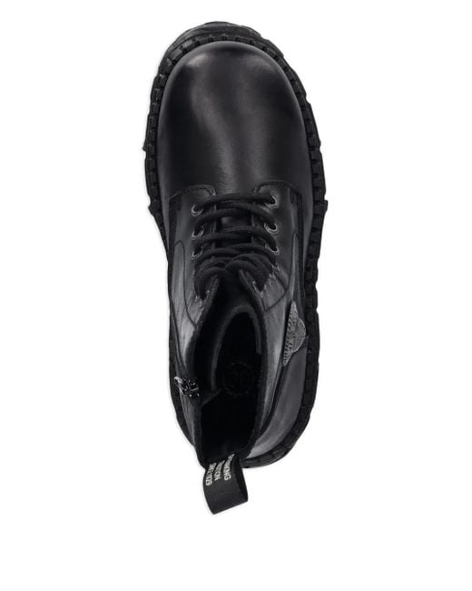 New Rock Black 100Mm Lace-Up Boots