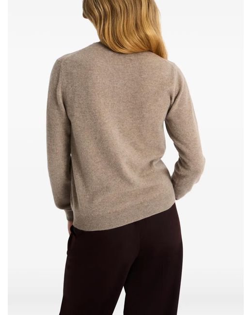Pringle of Scotland Natural Crew-Neck Cashmere Cardigan