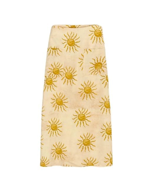 Bimba Y Lola Metallic Bimba By The South Linen A-Line Skirt