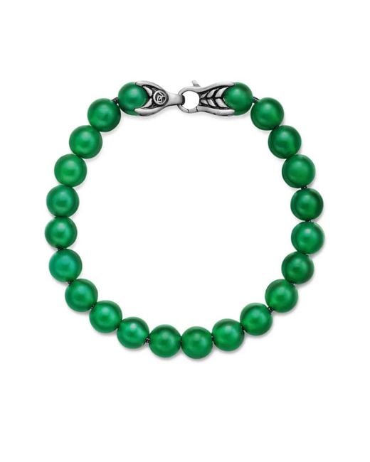 David Yurman Green Sterling Spiritual Beads Bracelet (8Mm) for men