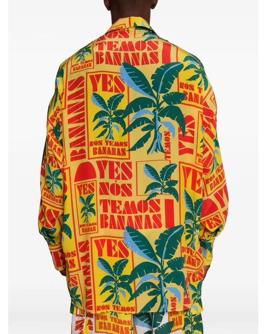 Amir Slama Gray Palm-Print Shirt for men