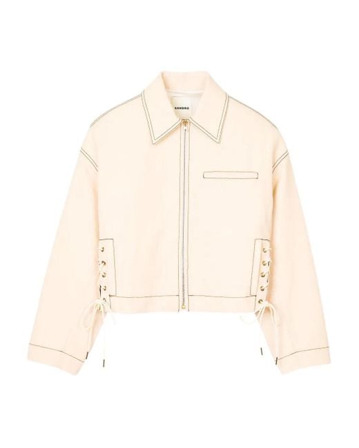 Sandro Natural Jeansjacke mit Schnürung
