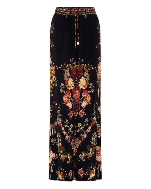 Pantaloni A Fiori di Camilla in Black