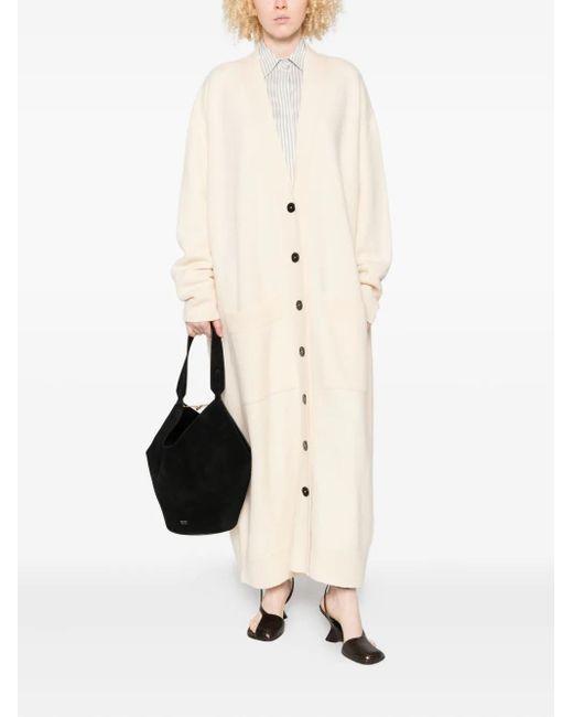 Jil Sander Natural Button-Front Coat