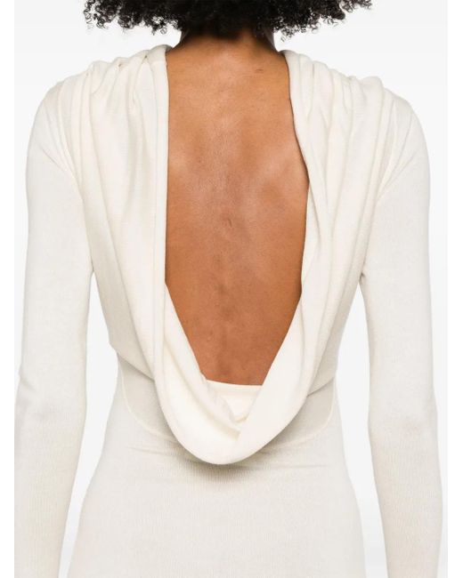 AYA MUSE White Fine-Knitted Maxi Dress