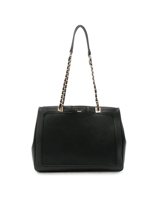 Twinset Black Chain-Strap Tote Bag