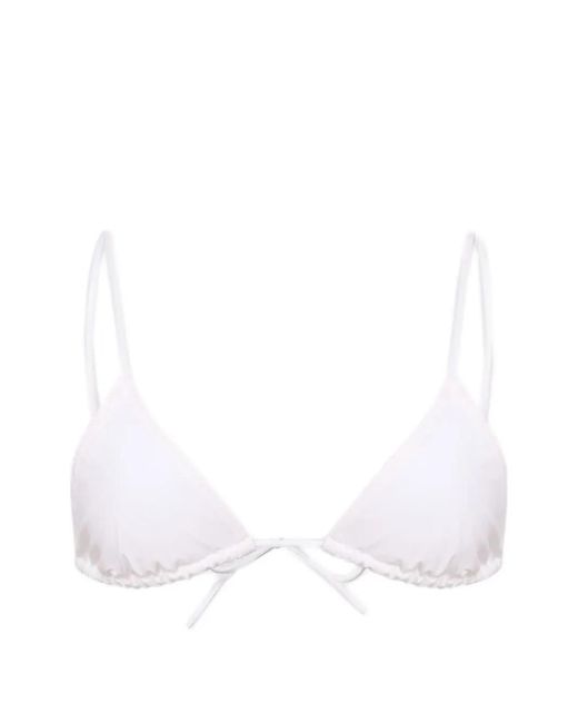 Loulou de Saison White Triangular-Shape Bikini Top