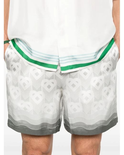 Casablanca White Luxury Silk Shorts For Summer 2025 for men