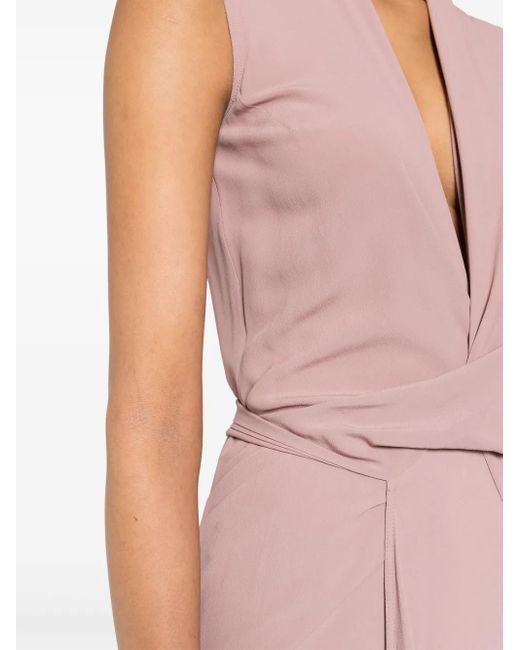 Rick Owens Pink Crepe Wrap Maxi Dress