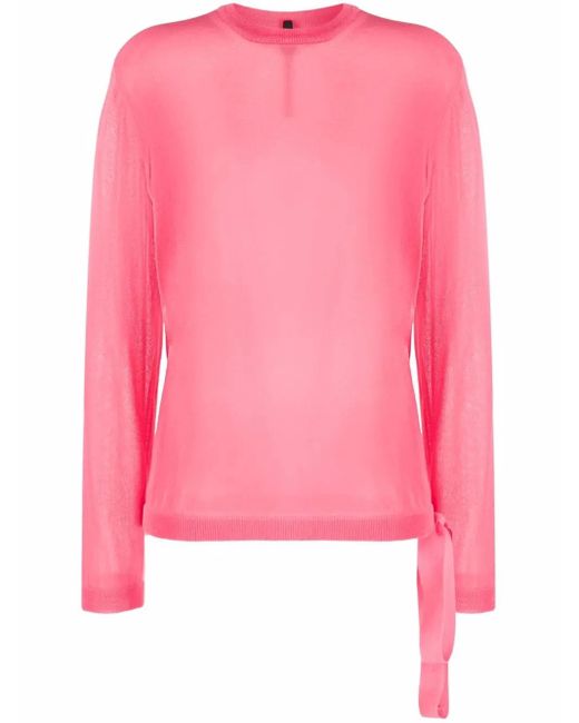 Sara Lanzi Pink Crew-Neck Jumper