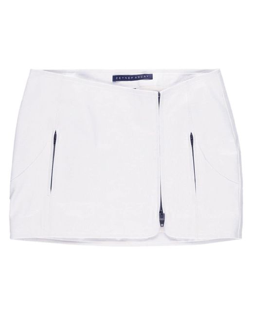 Zeynep Arcay White Leather Mini Skirt