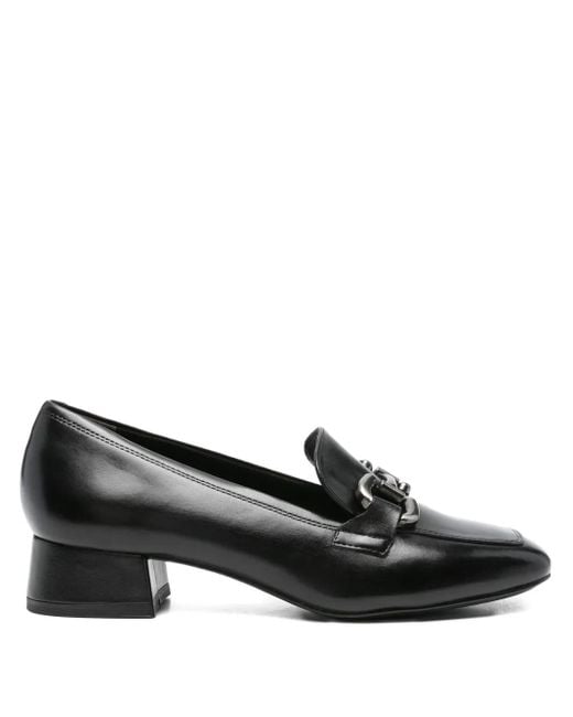 Tamaris Black 35Mm Trotteurs Block-Heel Chain-Detail Loafers