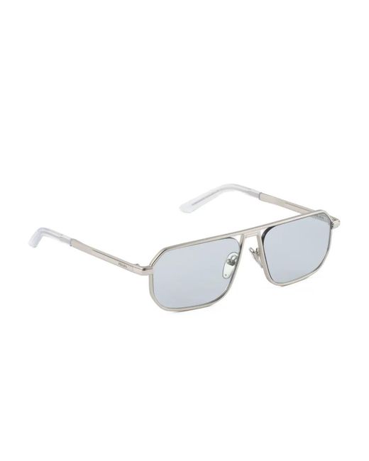 Prada Gray Pilot-Frame Sunglasses for men