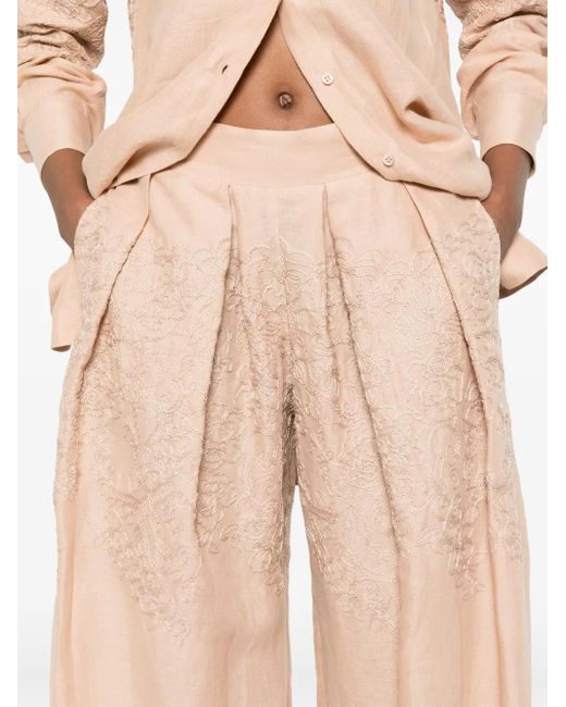 Ermanno Scervino Pleated Trousers in White | Lyst
