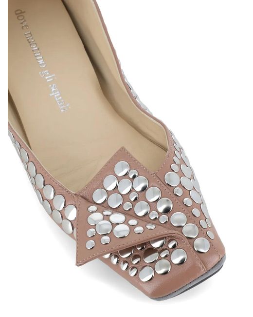 Dove Nuotano Gli Squali White Embellished Ballet Flats