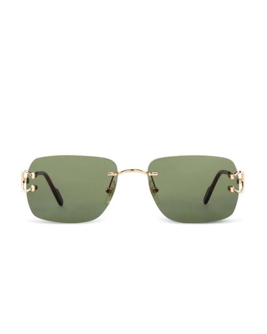 Cartier Green Square-Frame Sunglasses for men