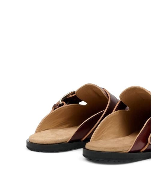 Maison Margiela Brown Tabi Buckle-Strap Mules