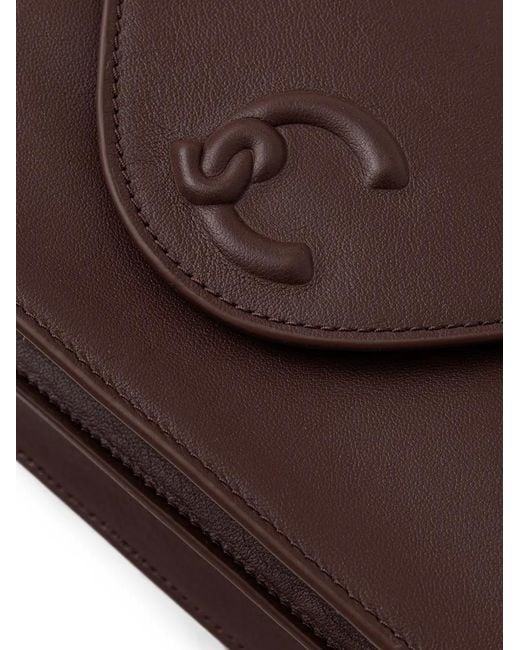 Coccinelle Purple Logo-Embossed Leather Tote Bag