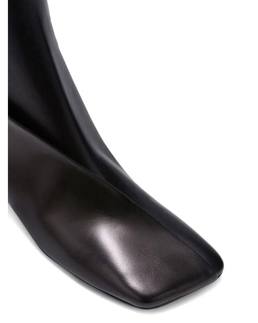 Jil Sander Black Square-Toe Ankle Boots