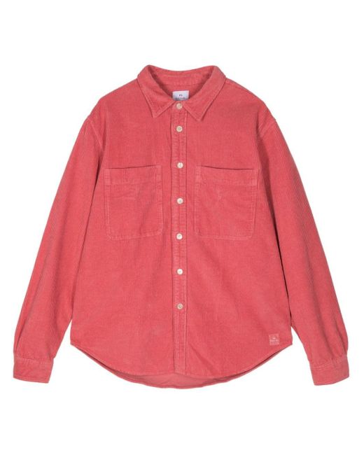 PS by Paul Smith Pink Organic-cotton Corduroy Shirt for men