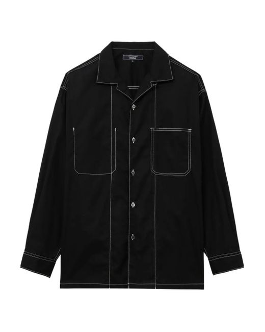 メンズ Comme des Garçons コントラストステッチ シャツ Black