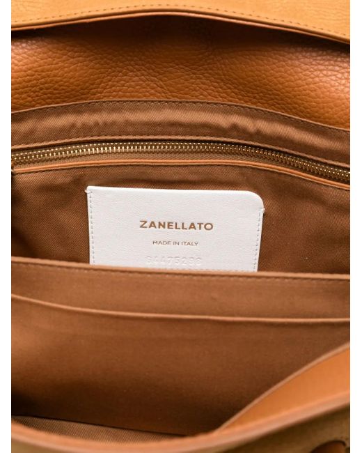 Zanellato Brown Top-Handle Clasp Tote Bag