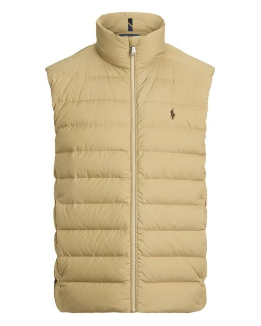Polo Ralph Lauren Natural Embroidered-Logo Quilted Gilet for men