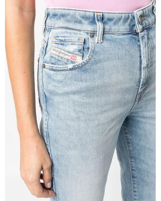 DIESEL Blue High-Waisted Flared Jeans