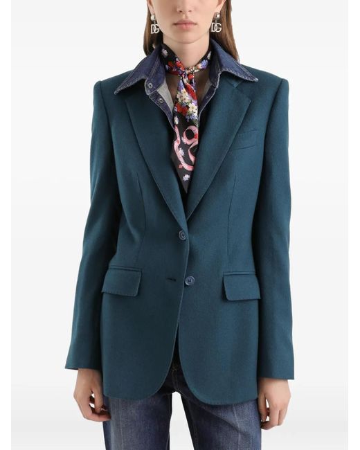 Dolce & Gabbana Blue Buttoned Jacket
