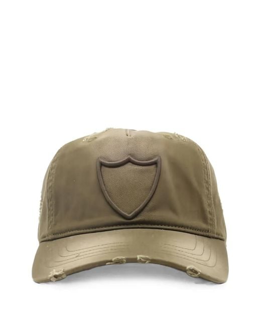 HTC Natural Distressed Shield Baseball Cap for men